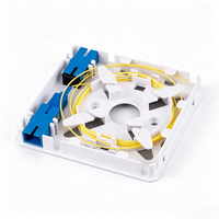 Boîtier de terminaison mural de bureau FTTH à 2 cœurs en fibre optique, ABS, 2 ports parallèles, sortie optique, boîte de terminaison de câble avec rangement