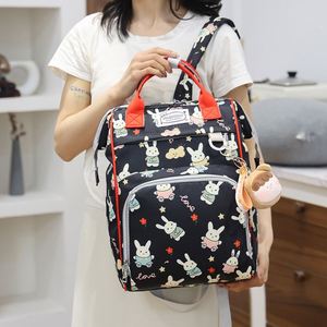 Lovely Cartoon Bunny Pattern Diaper <b>Backpack</b> <b>Large</b> Capacity Baby Supplies Storage Bag - Product Image 4