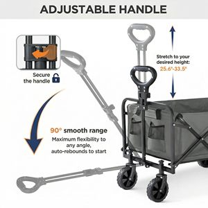 CZFIT Portable Adjustable Collapsible Folding Outdoor Garden <b>Trolley</b> Beach Picnic Camping Wagon Cart - Product Image 3