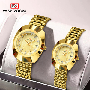VA VA <span class=keywords><strong>VOOM</strong></span> 2024 Neues Original vom Hersteller: Modische Goldene Leuchtende Partneruhr – Großhandel Luxuriöse Diamant-Business-Paar-Armbanduhr - Product Image 1
