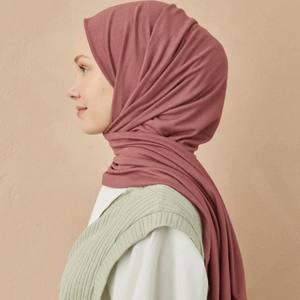 2025 Jersey de algodón liso de moda Hijab abrigo cómodo con costuras de alta calidad Popular entre las mujeres musulmanas para el otoño - Product Image 2