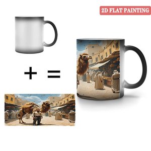 Mug en céramique noir givré 11 oz, changeant de couleur à la chaleur, tasse vierge, cadeau de remerciement pour clients d'entreprise - Product Image 4