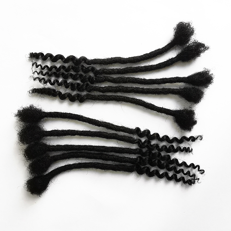 KAMA 100% Human Hair Dreadlock Extensions with Curly Ends Customizable Handmade Can Be Dyed and Bleached  Locs Natural Black