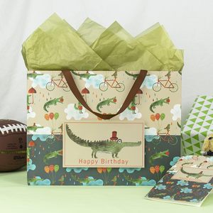 Crocodile Birthday Gift Bag 16 Inch <b>Extra</b> <b>Large</b> With Card And Tissue Paper - Product Image 2