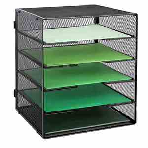 Office Home or School Metal <b>File</b> Letter <b>Organizer</b> with 5 Trays Paper Sorter Desk <b>Organizer</b> - Product Image 1