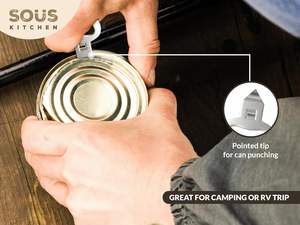 Ouvre-boîte en acier inoxydable 3-en-1 poinçon de bouteilles de bière pour la cuisine et le bar à domicile - Product Image 5