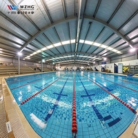 Cubierta de Piscina con Estructura Metálica Personalizada, Abri Piscine, Estructura de Acero, Estadio Cubierto