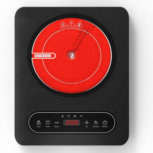 Table de <span class=keywords><strong>cuisson</strong></span> en céramique portable VBGK, <span class=keywords><strong>plaque</strong></span> chauffante électrique portable 2000W, zone de <span class=keywords><strong>cuisson</strong></span> unique avec écran LED, minuterie <span class=keywords><strong>4</strong></span> heures, verrouillage de sécurité - Product Image 1