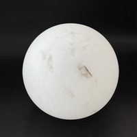 Abat-jour en verre soufflé à la main, motif marbre, sphère blanche, pour lampe de table ou suspension intérieure