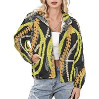 MaileLei Culture Design imprimé à la demande veste en peluche à col montant pour femmes personnalisation mode hiver garder au chaud veste