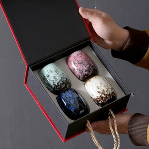 Cadeau de mariage de luxe Ensemble de tasses à thé en céramique émaillée colorée avec <span class=keywords><strong>Master</strong></span> Cup Tasses à café expresso Service à thé <span class=keywords><strong>Kungfu</strong></span> dans une boîte cadeau - Product Image 6