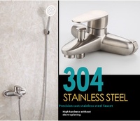 Robinet de douche et baignoire monocommande en acier inoxydable 304, finition brossée, mitigeur céramique chaud/froid, design moderne, doux, directement de l'usine