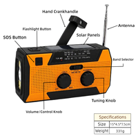 Radio météo solaire à manivelle 5000 mAh avec alarme SOS pour la préparation aux situations d'urgence en famille