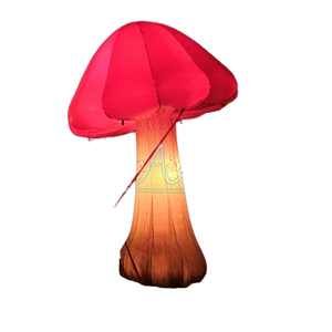 Belle plante de champignon gonflable incurvée modèle LED <span class=keywords><strong>d</strong></span>écorations de sol <span class=keywords><strong>d</strong></span>'événement de fête comprend un <span class=keywords><strong>jouet</strong></span> gonflable de publicité de ventilateur - Product Image 1
