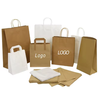 Sacs cadeaux biodégradables personnalisés AiLi avec poignée, emballage en papier kraft brun