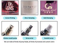 Bouteilles rondes de lotion tonique cosmétique de luxe de 30ml 50ml 80ml 100ml 120ml rechargeables vides avec bouchon de lotion d'huile de pompe en plastique