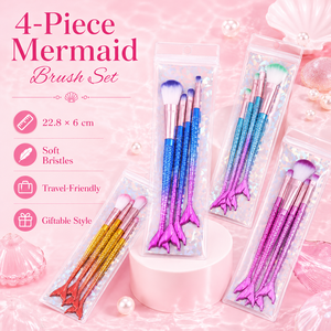 Set <span class=keywords><strong>de</strong></span> 4 Brochas <span class=keywords><strong>de</strong></span> Maquillaje <span class=keywords><strong>de</strong></span> <span class=keywords><strong>Sirena</strong></span> para Principiantes, Pelo Sintético Suave, Brochas <span class=keywords><strong>de</strong></span> Precisión para Sombras <span class=keywords><strong>de</strong></span> Ojos y Cejas, Kit <span class=keywords><strong>de</strong></span> Inicio - Product Image 2