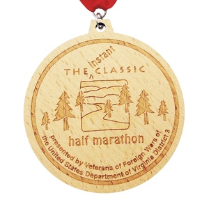 Medallas de Madera Ecológicas de Bajo Precio para Artesanía, Medallas Redondas Personalizadas con Láser, Artesanía Deportiva, Arte Folclórico Canadiense, Logotipo Personalizado - Product Image 4