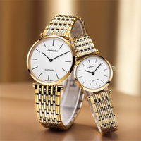 SINOBI luxe en acier inoxydable matériel 5ATM montres à Quartz hommes Montre Benyar Ultra mince PVD plaqué or Couple personnalisation