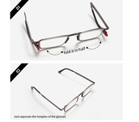 Lunettes de lecture pliantes légères de haute qualité cadre en métal gris étui Anti-lumière bleue Portable pour hommes et femmes lecteurs