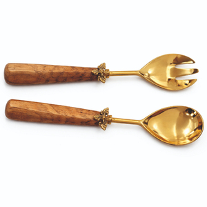 ชุดเซิร์ฟเวอร์สแตนเลสสตีลร่วมสมัยพร้อมด้ามจับดีไซน์ทันสมัย ​​กันลื่น ปลอดภัยสำหรับเครื่องล้างจาน อุปกรณ์เสิร์ฟสำหรับรับประทานอาหาร - Product Image 1