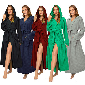 <span class=keywords><strong>Bata</strong></span> de solapa para mujer, <span class=keywords><strong>bata</strong></span> de casa para parejas, toalla, albornoz, albornoz largo con capucha para el hogar - Product Image 1