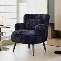 Fauteuil individuel moderne en velours chenille de style italien, couleur personnalisable, idéal pour petit espace, salon, chambre, balcon, détente