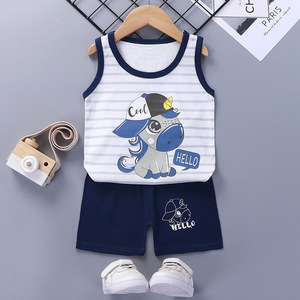 Conjunto de Ropa de Verano para Niños 2021, Chaleco sin Mangas, Conjunto Deportivo de Algodón para Bebés, Niños y Niñas - Product Image 4