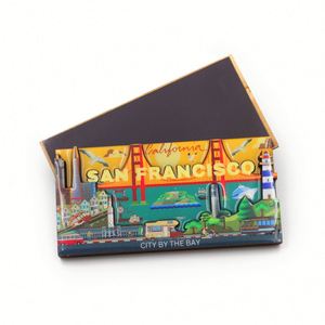Customized Logo Mdf Wooden Miami San Francisco Bridge <b>Fridge</b> States Usa Souvenir Magnet - Product Image 1