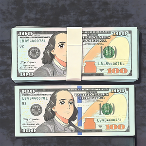 200 pièces de billets factices en dollars américains de qualité supérieure, billets en papier de 20, 50, 100 dollars réalistes, argent factice pour <span class=keywords><strong>films</strong></span>, jouets, 78*33mm, taille 50% - Product Image 6