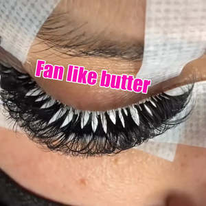 Extensions de cils en soie de velours individuelles Abonnie, extensions de cils en vison volumineuses, fournitures en gros, extensions de cils en cachemire noir mat - Product Image 2