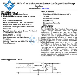 JQW LP38512MRX-ADJ (SOP-8) L38512-ADJ Chip IC Regulador Lineal de <span class=keywords><strong>Baja</strong></span> Caída de <span class=keywords><strong>Tensión</strong></span> y Respuesta Transitoria Rápida, Nuevo y Original - Product Image 6