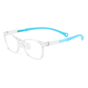 Monture de lunettes pour enfants TR92, rectangulaire, monture complète, légère, avec verres en acrylique, plaquettes de nez souples et respectueuses de la peau, 25809 - Product Image 1