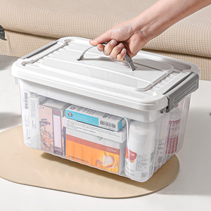 Caja de almacenamiento de Medicina de plástico multifuncional de gran capacidad, organizador de almacenamiento de medicina de emergencia con asa - Product Image 2