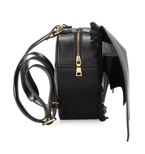 Sac à dos Lolita tendance avec décoration en dentelle, design d'ange noir, sac à dos pour femmes avec ailes de chauve-souris - Product Image 3