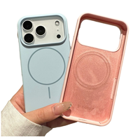Étuis iPhone en silicone liquide avec anneau magnétique-toucher doux, anti-rayures, antichoc, compatible avec la série iPhone 12-17