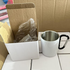 Climbing Portable Stainless Steel Thermal Insulated 220/300ml Camping Mug with Handle <b>Lid</b> Outdoor Hiking Travel Carabiner <b>Cup</b> - Product Image 6