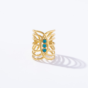 แหวนแฟชั่นแหวนเปิดรูปผีเสื้อชุบทองสำหรับผู้หญิงเครื่องประดับงานเลี้ยงรูปทรงเรขาคณิต - Product Image 3