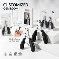 Coupe-ongles robuste pour pédicure à domicile, avec manche en ABS, grande ouverture inclinée pour ongles épais et durs
