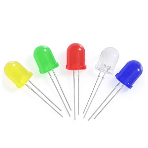10 ชิ้น F8/10 มม. LED 5 สีสีแดงสีฟ้าสีเหลืองสีเขียวสีขาวโปร่งใส 20mA 0.75W ไดโอดเปล่งแสง LED ทรงกลมสว่างเป็นพิเศษโคมไฟ - Product Image 1