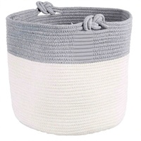 Panier de rangement pliable extra large en corde de coton tressée, fait main, écologique, pour jouets d'enfants, cadeaux, linge, avec poignées