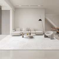 Yıkanabilir ev halıları beyaz geometrik döngü ve kesim 300x400 Modern halı halısı