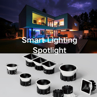 Spots LED intelligents en aluminium modernes avec contrôle sans fil RGB/Zigbee/Alexa, étanches pour une utilisation en salle de bain intérieure