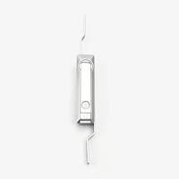 Verrou de tige LIDA MS828 pour armoire électrique, connexion 2/3 points, finition chrome brillant/noir, poignée à bras long/court, entraxe 50mm, 2 unités