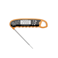 IPX6 termometer makanan logam tahan air layar besar, termometer BBQ memasak daging dengan layar LCD lampu latar baca cepat kualitas tinggi
