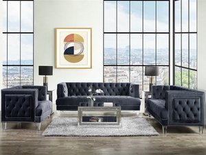 Canapés de réception <span class=keywords><strong>et</strong></span> de salle d'attente Winforce avec canapé de zone d'attente de salon de beauté chaise pour canapé d'attente de canapé en velours <span class=keywords><strong>bleu</strong></span> - Product Image 4