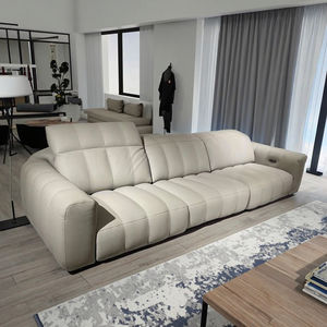 高級3シーターパワーヘッドレストリクライナーソファストレートラインデザインナパピアノキー本革モダン家庭用家具 - Product Image 6