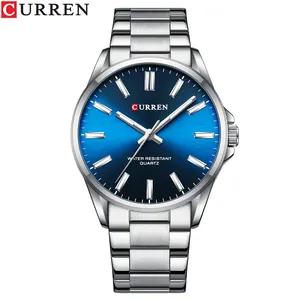 CURREN 9090 Classic Casual Watch for Men Stainless Steel Band Simple Quartz Wristwatches Man Waterproof Clock Reloj Hombre