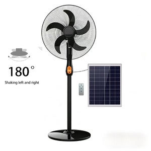 18inch Solar Standing Fan 25W AC DC Power Brushless 12V Motor Floor Fans Built-in Rechargeable <b>Battery</b> ABS+Metal Home Office - Product Image 4