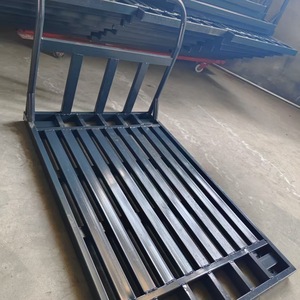 Carretilla de Mano Plegable de Acero con Plataforma de Cuatro Ruedas, Carro de Transporte Industrial con Recubrimiento en Polvo Azul - Product Image 3